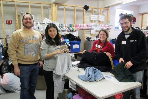 Volunteers at the Families in Transition thrift store