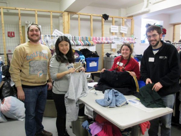 Volunteers at the Families in Transition thrift store